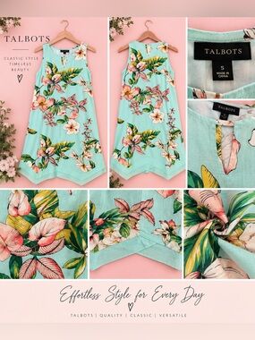 For Cynthia Aqua Floral Sleeveless Shift Dress